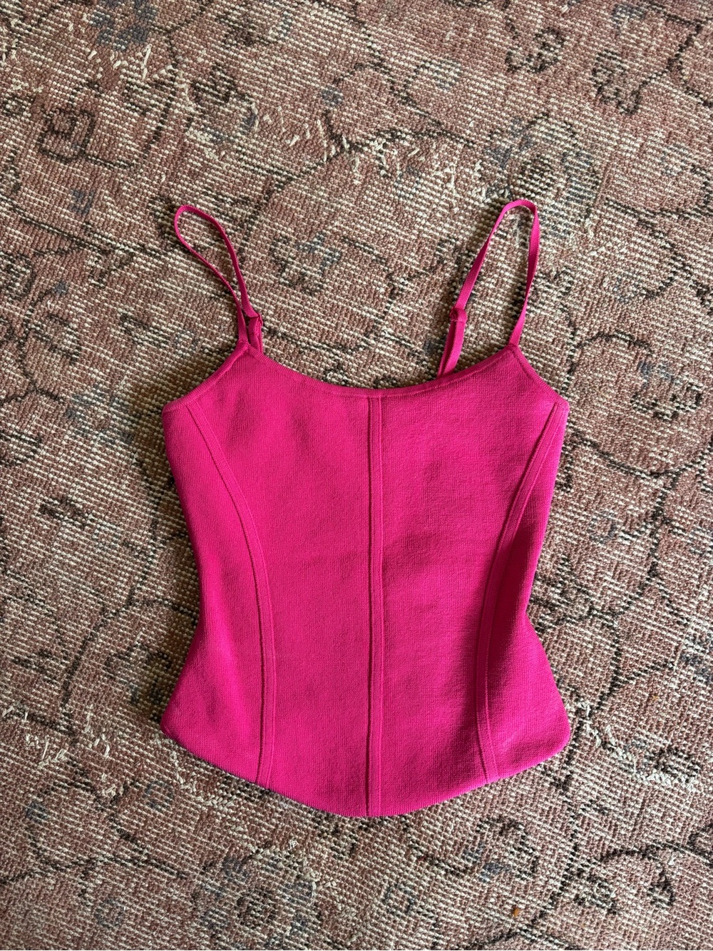 Babaton Aritzia Hot Pink Fitted Spaghetti-Strap Bustier Camisole